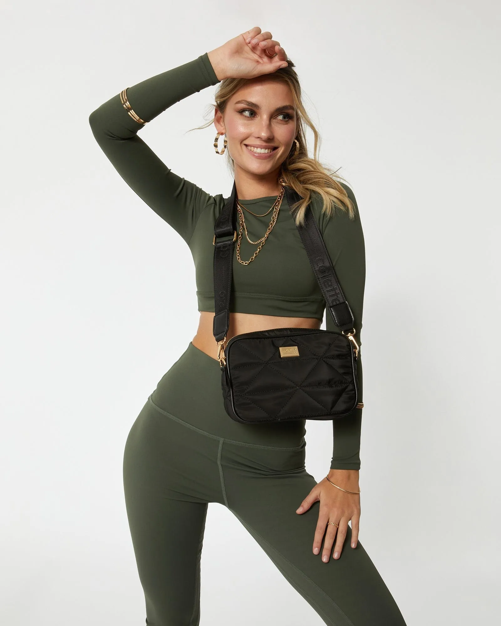 Black Alison Sports Crossbody Bag