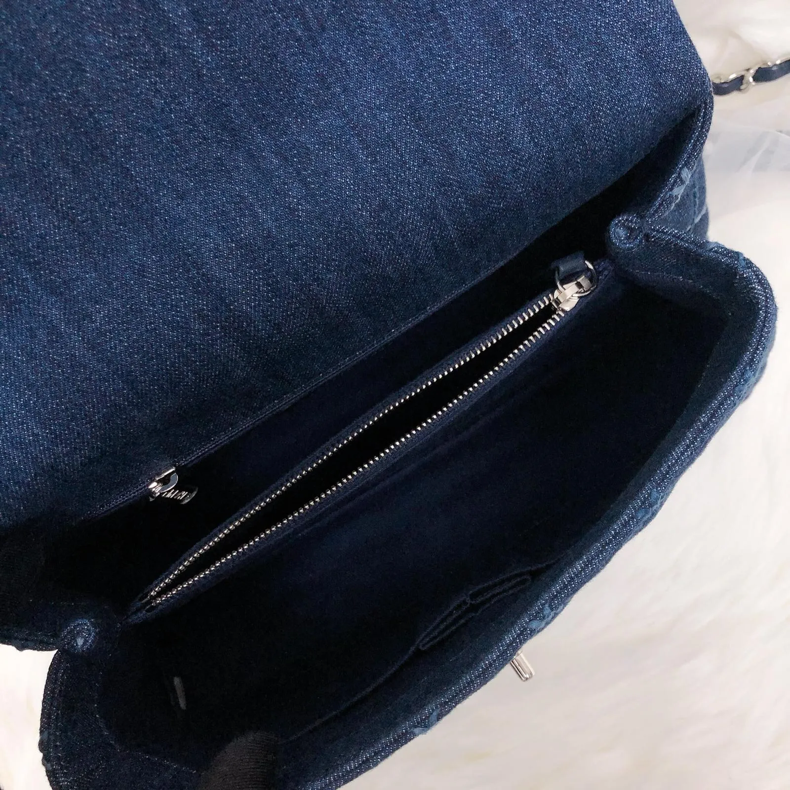 Blue Denim Quilted Medium Coco Handle Flap