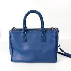 Bluette City Calfskin Stitched Leather Medium Double Zip