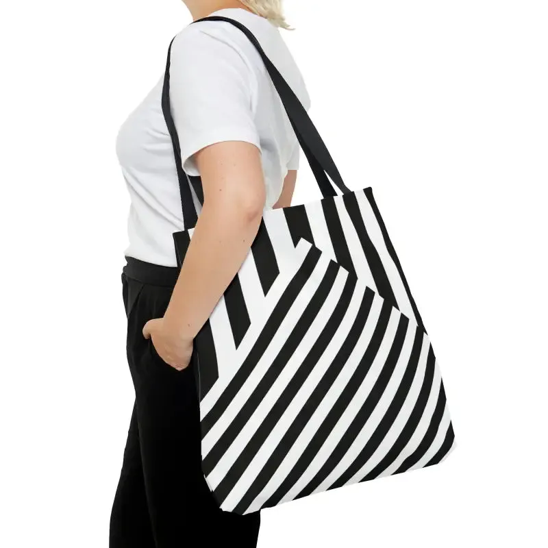 Bold Black Striped Tote Bag