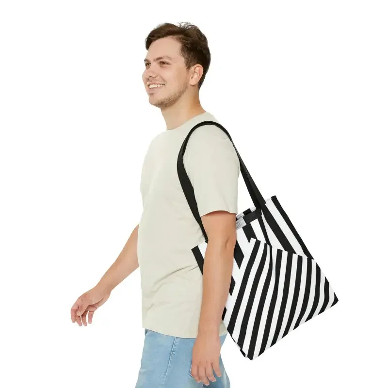 Bold Black Striped Tote Bag