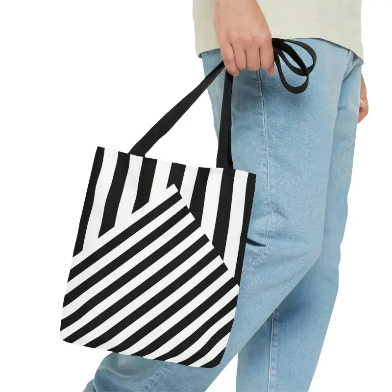Bold Black Striped Tote Bag