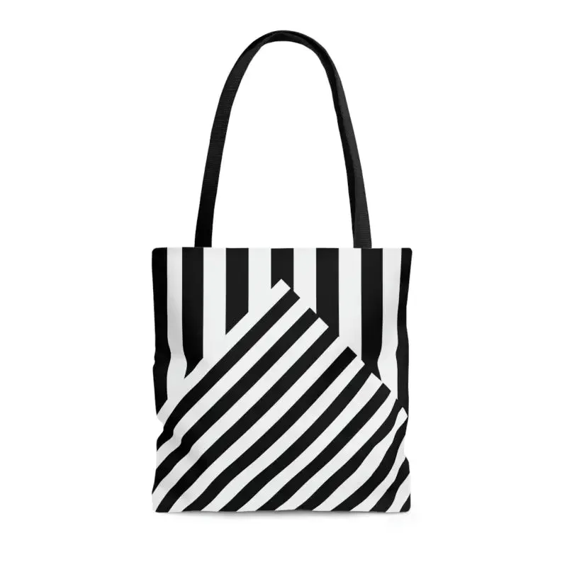 Bold Black Striped Tote Bag