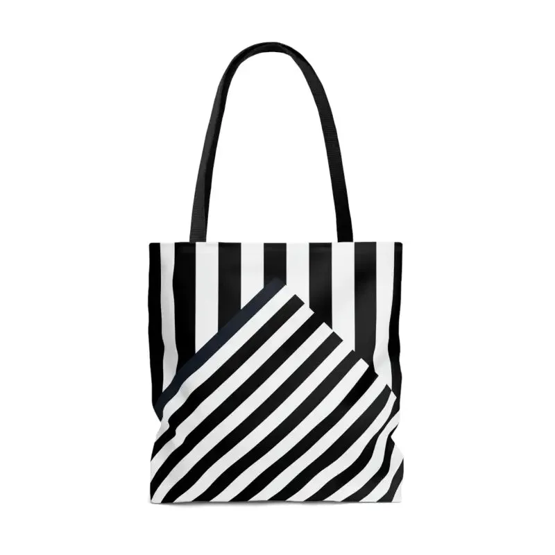 Bold Black Striped Tote Bag