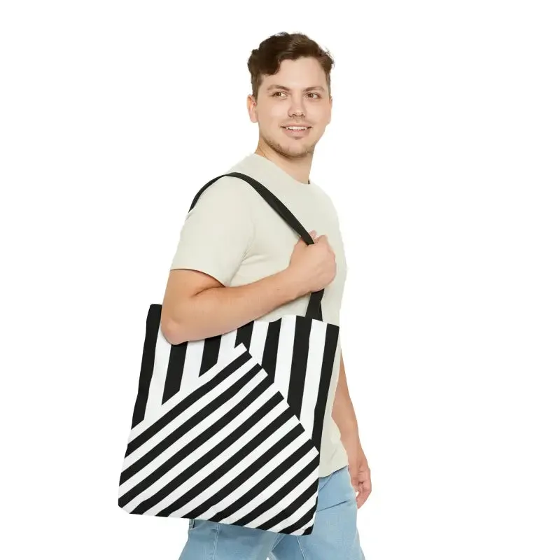 Bold Black Striped Tote Bag