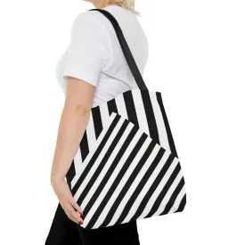Bold Black Striped Tote Bag