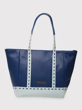 Caprese Lucca Tote Medium Solid Women'S Office Handbag Navy