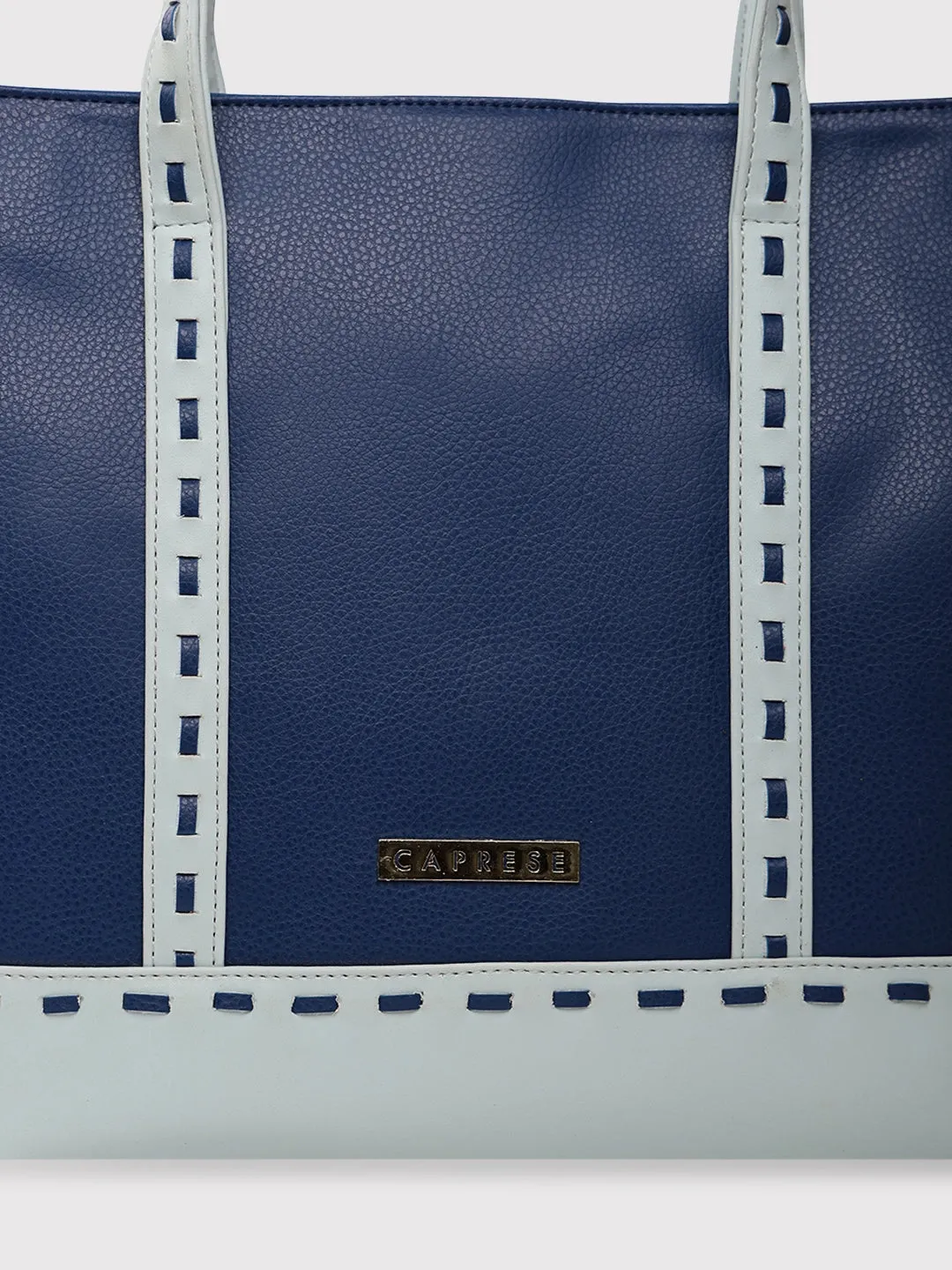 Caprese Lucca Tote Medium Solid Women'S Office Handbag Navy