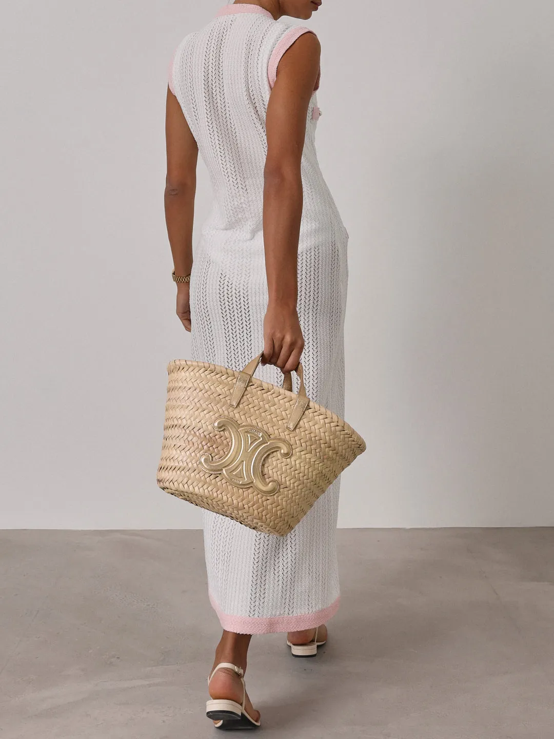 Carlton Contrast Maxi Dress | White & Pink