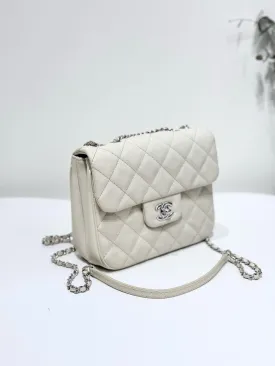 Chanel Beige Quilted Leather Crossbody Bag Medium