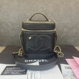 Chanel Black Vanity Case Leather Shoulder Bag Medium