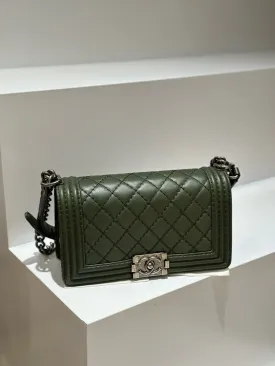 Chanel Leboy Medium Lambskin Bag Olive Green 2013 2014