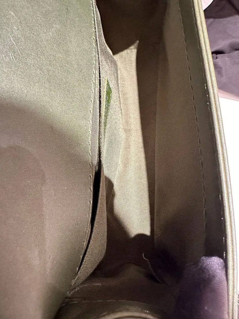 Chanel Leboy Medium Lambskin Bag Olive Green 2013 2014