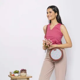 Chettinad Florals Round Sling Bag