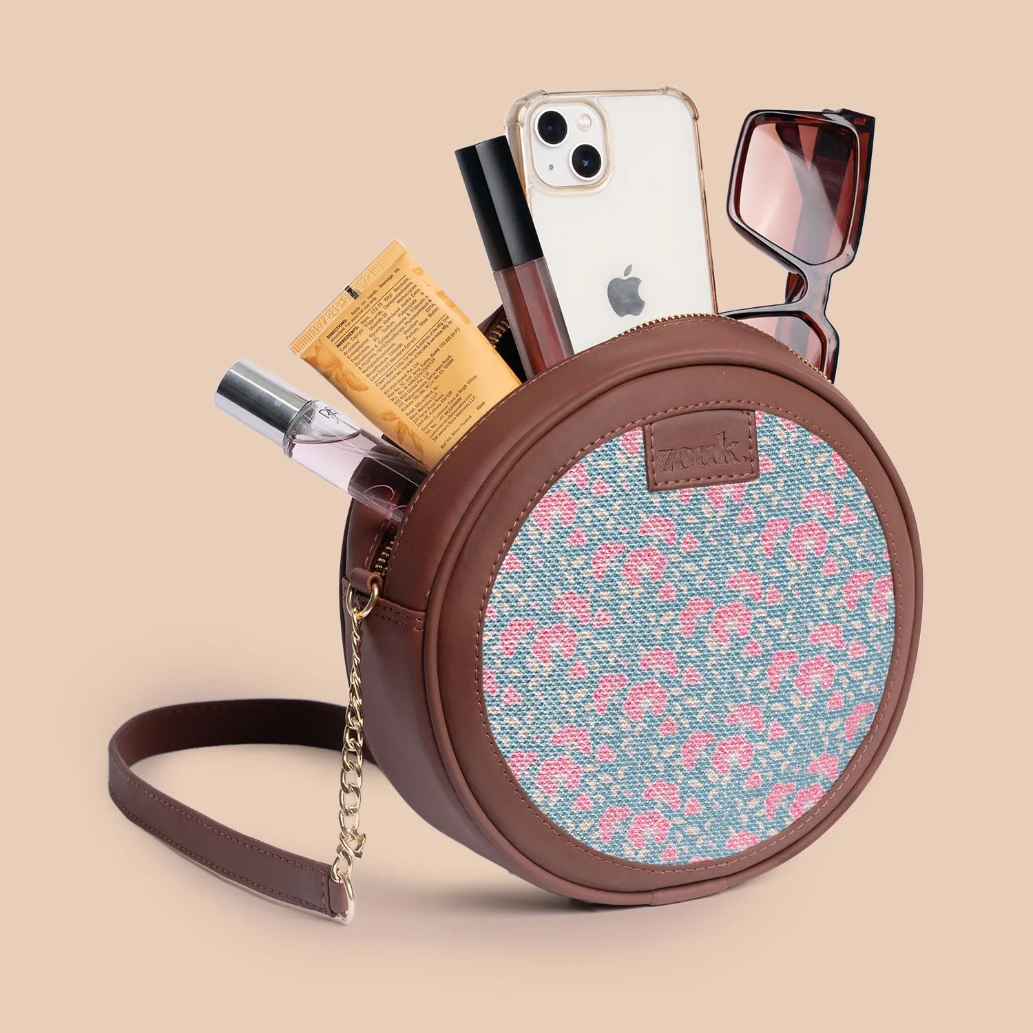 Chettinad Florals Round Sling Bag