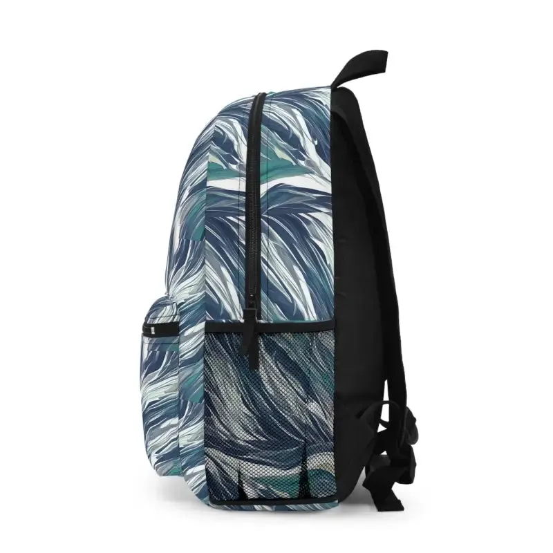 Chic Greenish Marble Pattern Backpack