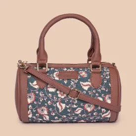 Chittoor Blue Kalamkari Statement Satchel (Small)