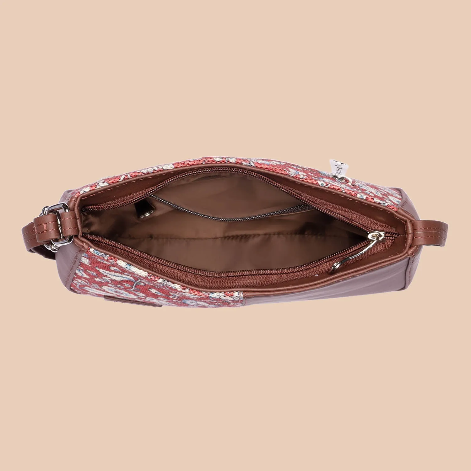 Chittoor Red Kalamkari Boat Sling Bag