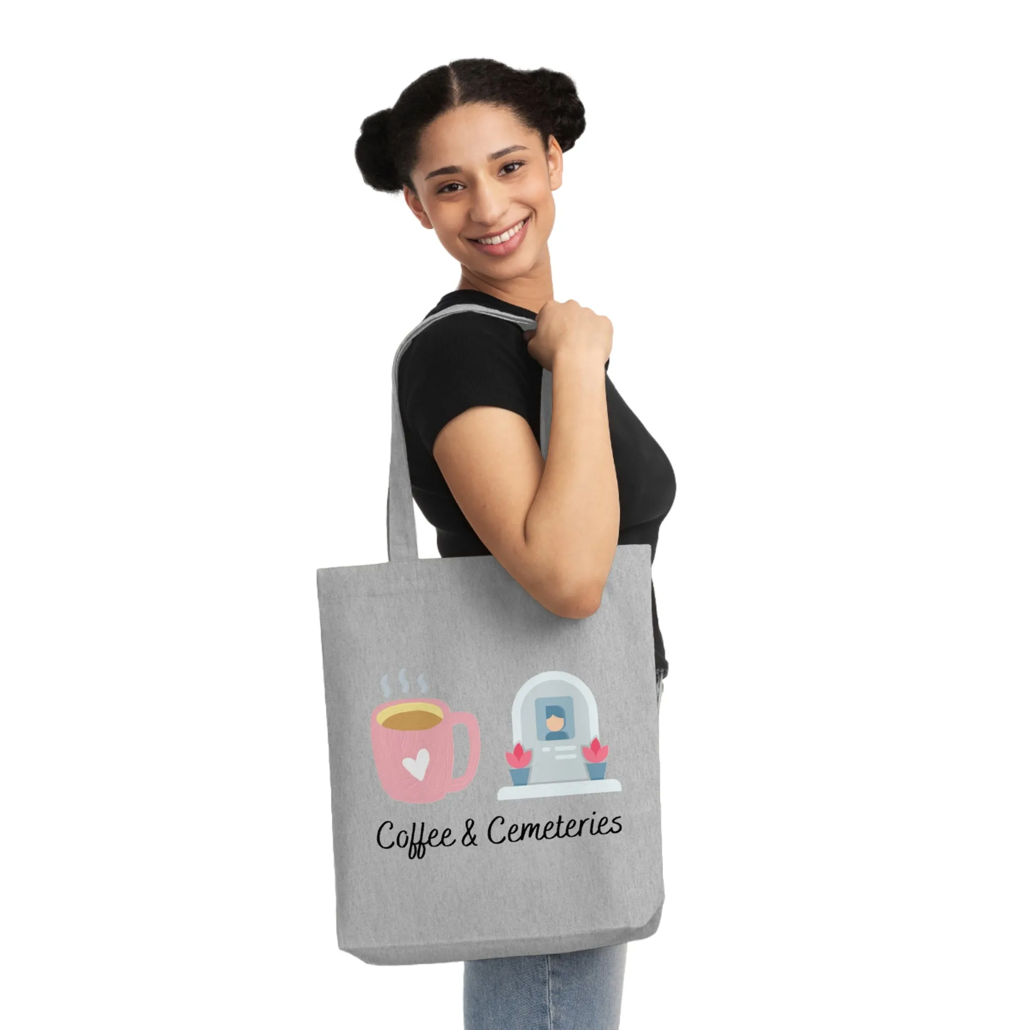 Coffee & Cemeteries Woven Tote Bag