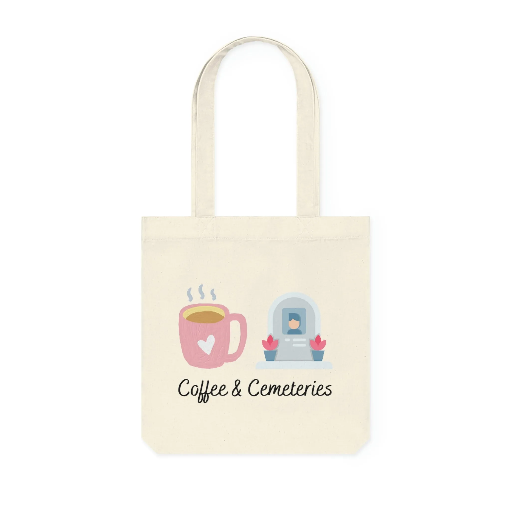 Coffee & Cemeteries Woven Tote Bag