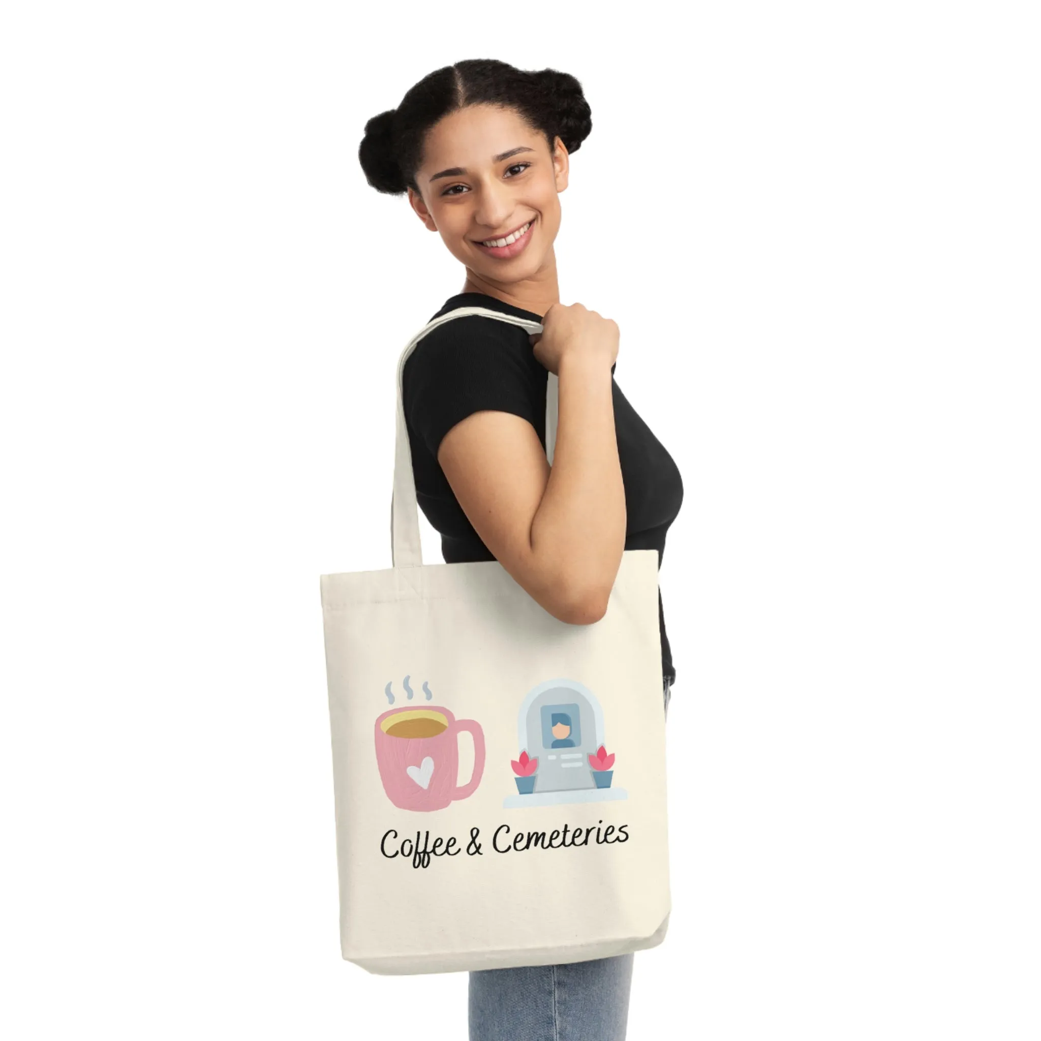 Coffee & Cemeteries Woven Tote Bag