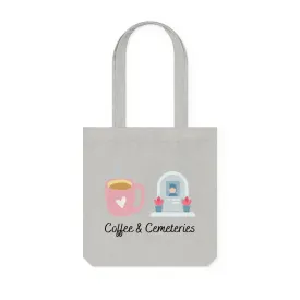 Coffee & Cemeteries Woven Tote Bag