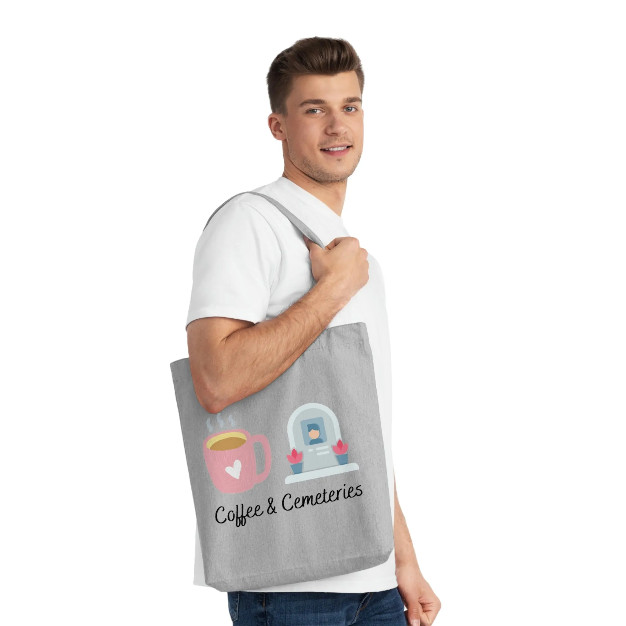 Coffee & Cemeteries Woven Tote Bag