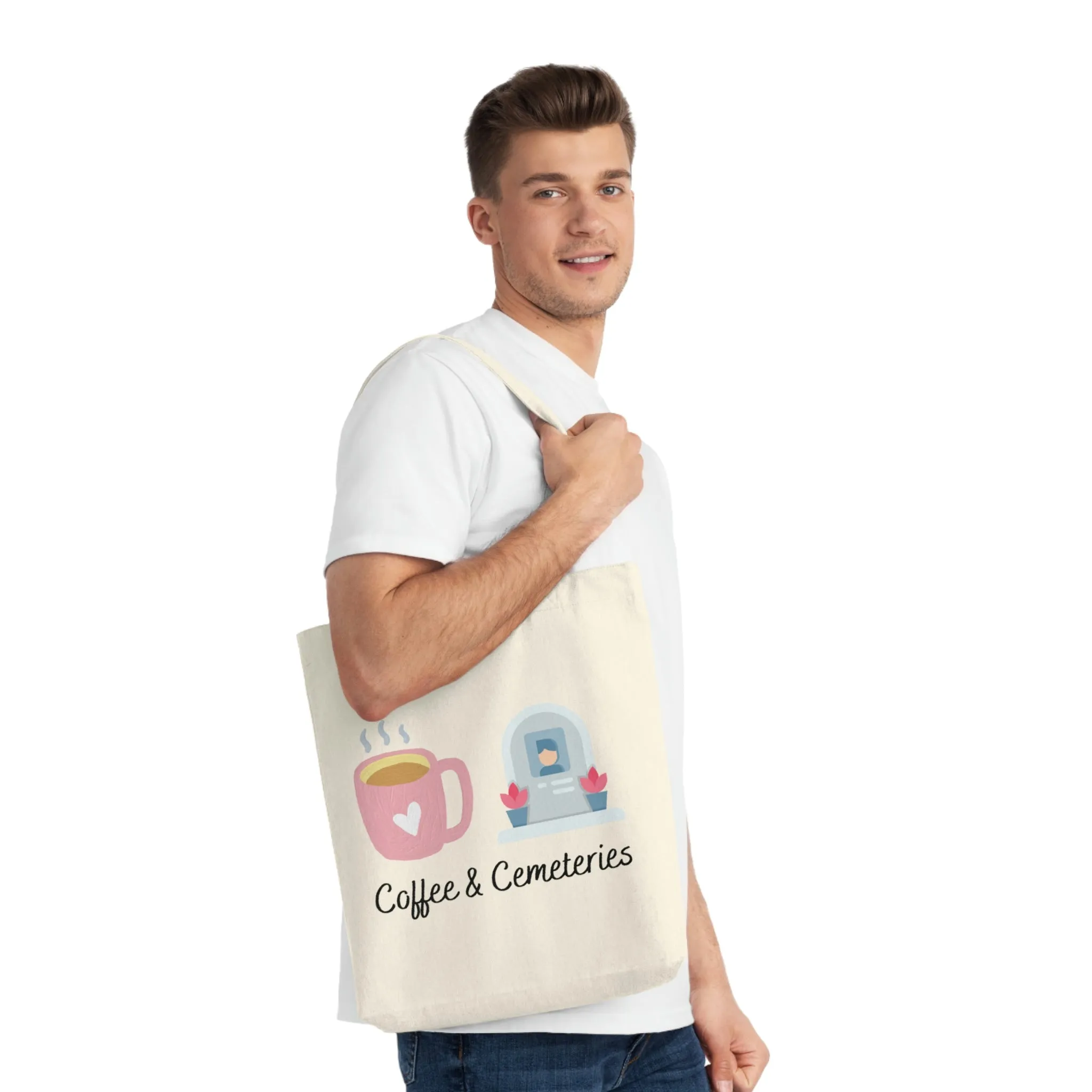 Coffee & Cemeteries Woven Tote Bag