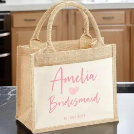 Customisable Hen Party Tote - Bridesmaids & Bride's Mum - Elegant Pink Motif