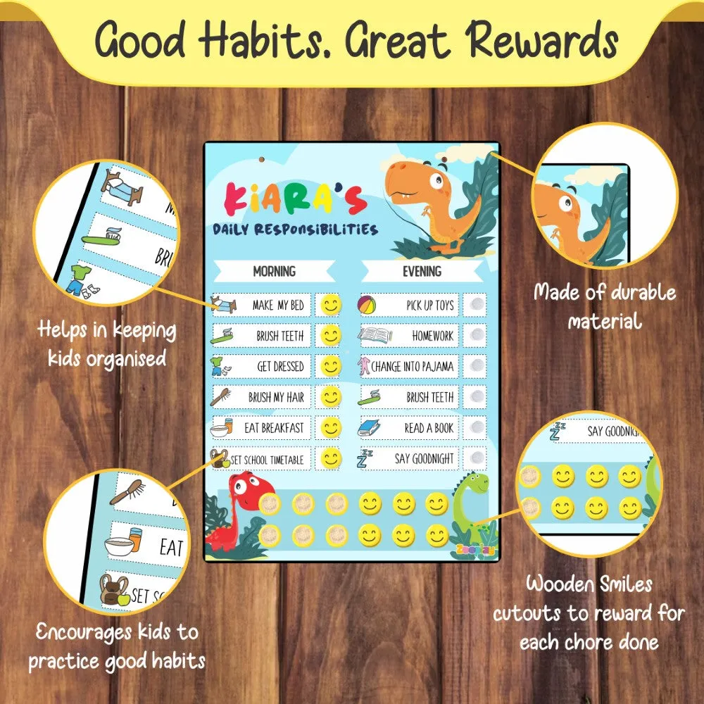 Daily Reward Chart Personalised  –  Roar and explore