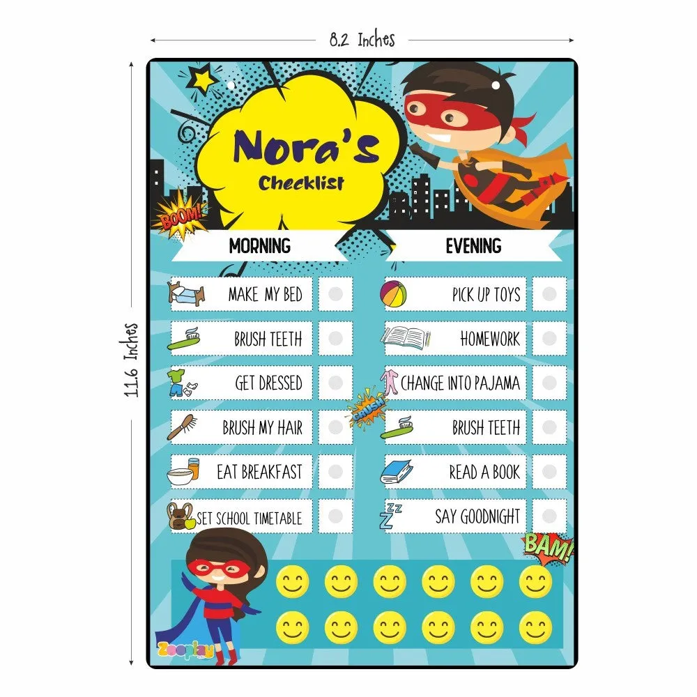 Daily Reward Chart Personalised  –  Superkid edition