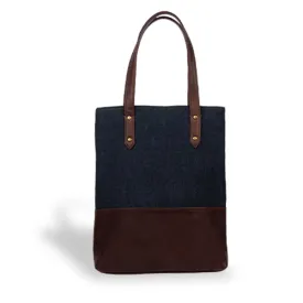 Denim Leather Tote Bag for Women