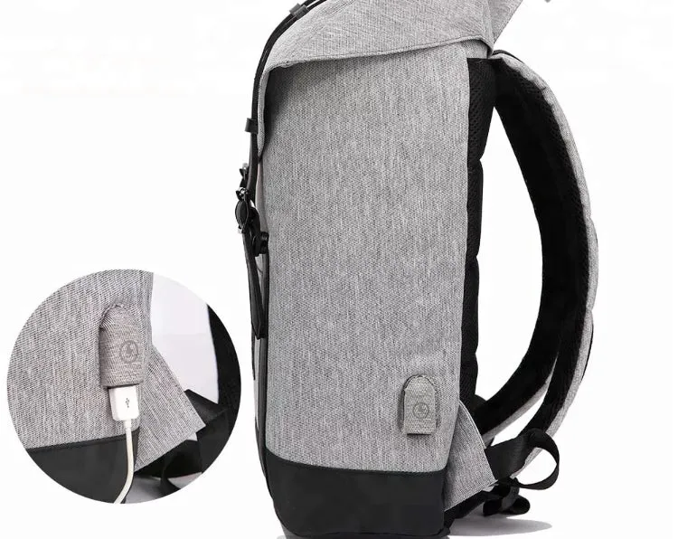 DUSTY MAE USB PORT CHARGEABLE BACKPACK (GREY) Limited Edition