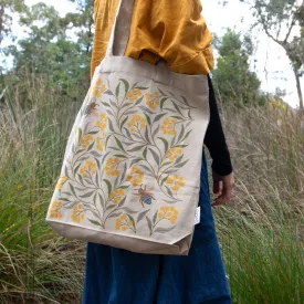 Earth Greetings Tote Bag With Pocket - Wattle & Bee
