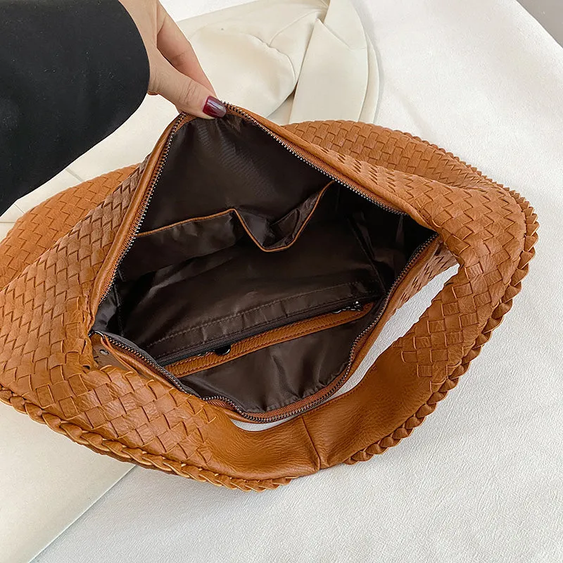 Elegant Woven Companion - Stylish Tote Bag