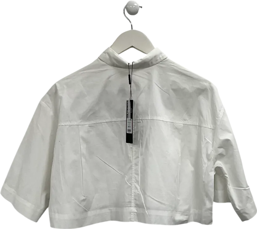 Fashion Nova White Busy Weekends Poplin Shirt UK XS