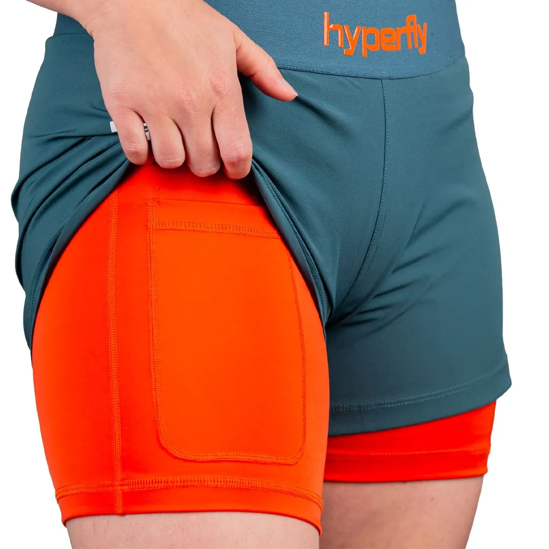 FlyGirl Fight Shorts Verdigris