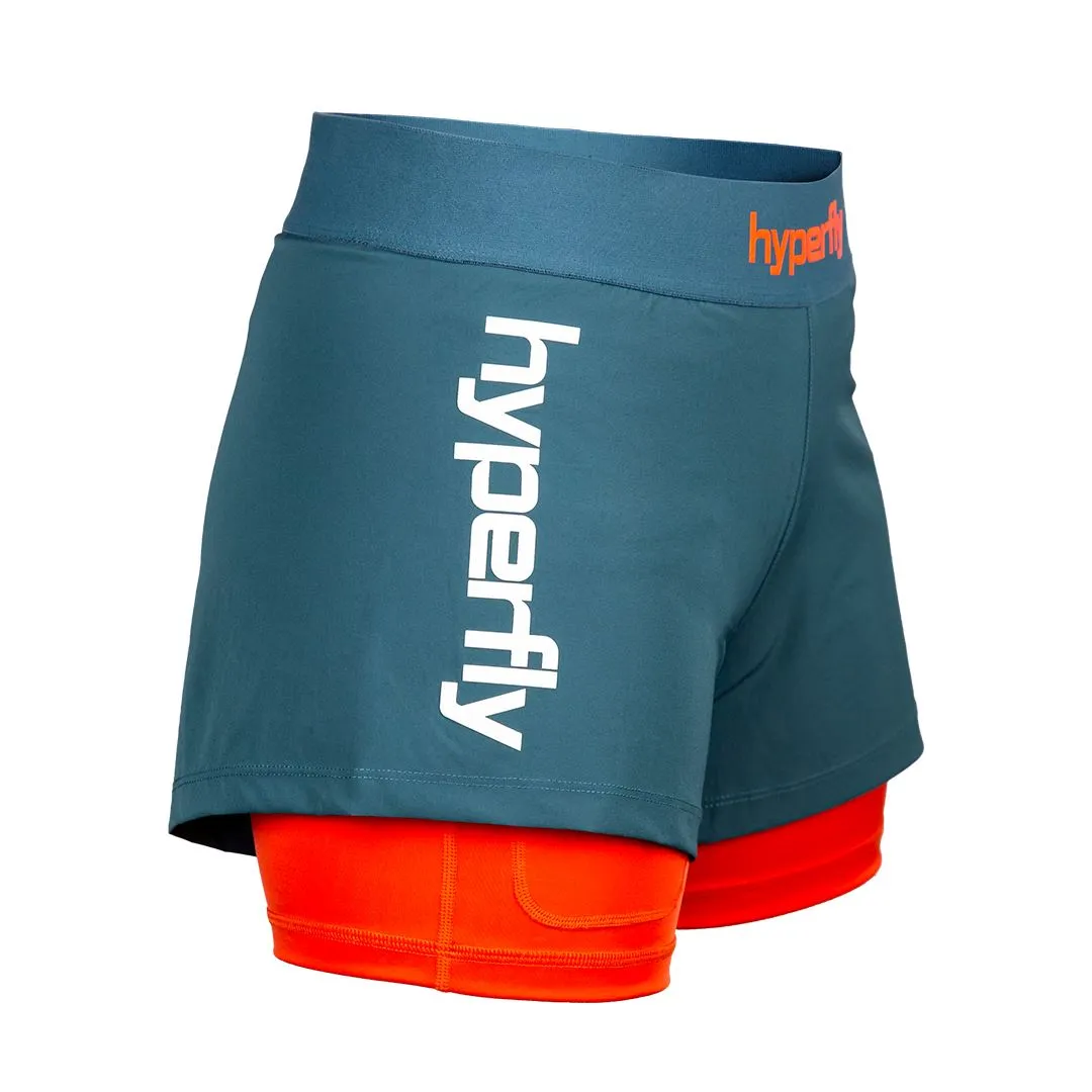 FlyGirl Fight Shorts Verdigris