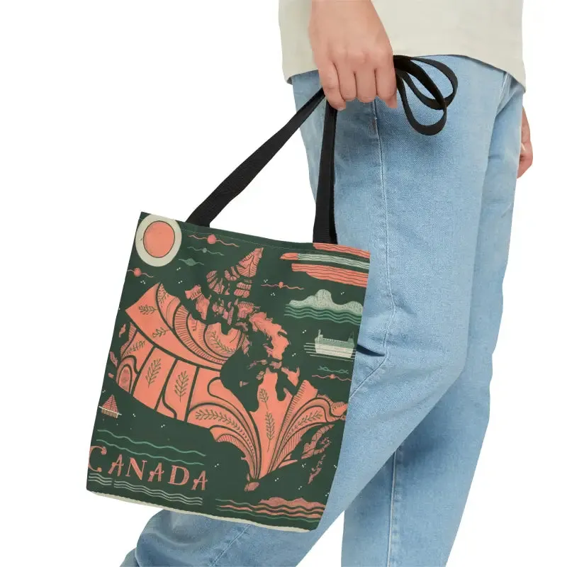 Foxy Tote Bag Map of Canada Chic Companion