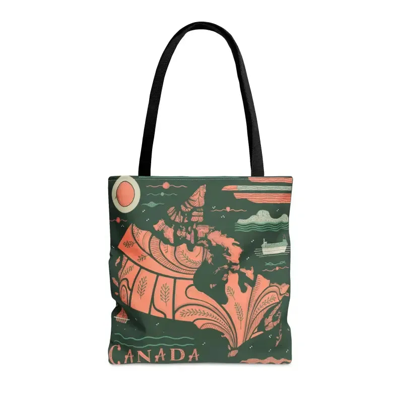 Foxy Tote Bag Map of Canada Chic Companion