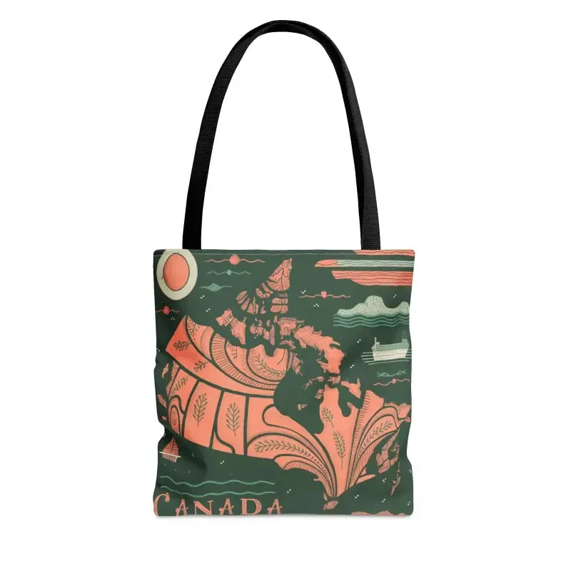 Foxy Tote Bag Map of Canada Chic Companion