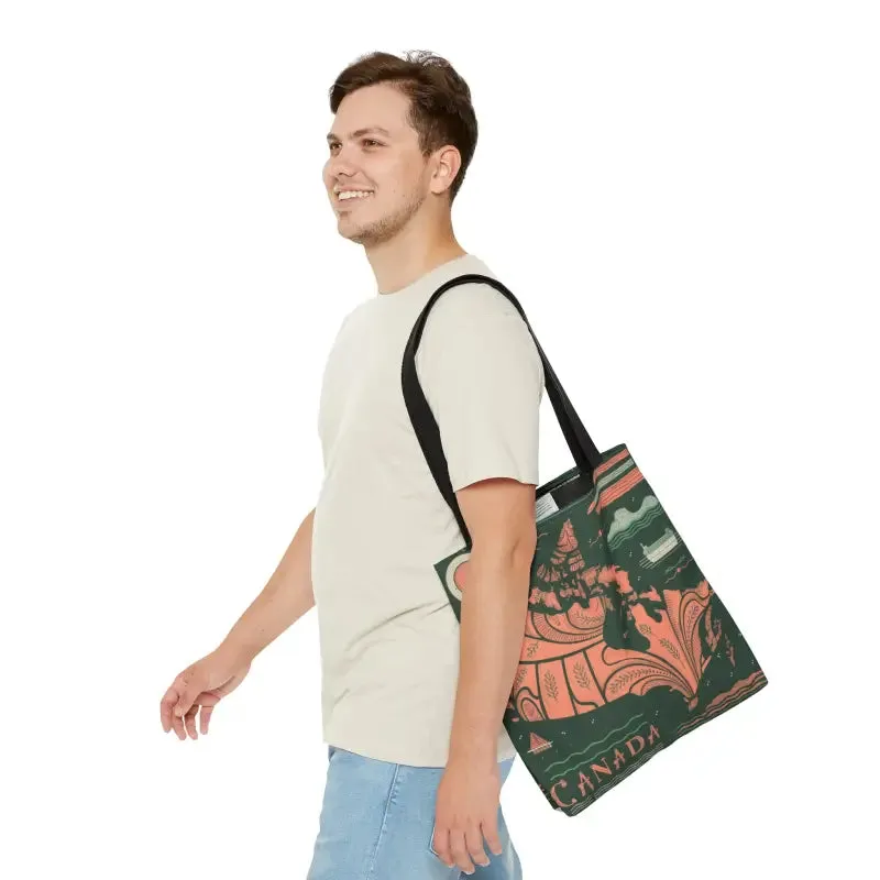 Foxy Tote Bag Map of Canada Chic Companion