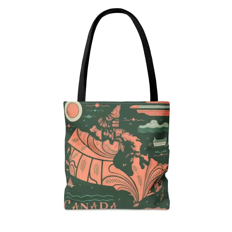 Foxy Tote Bag Map of Canada Chic Companion