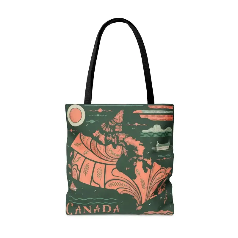 Foxy Tote Bag Map of Canada Chic Companion