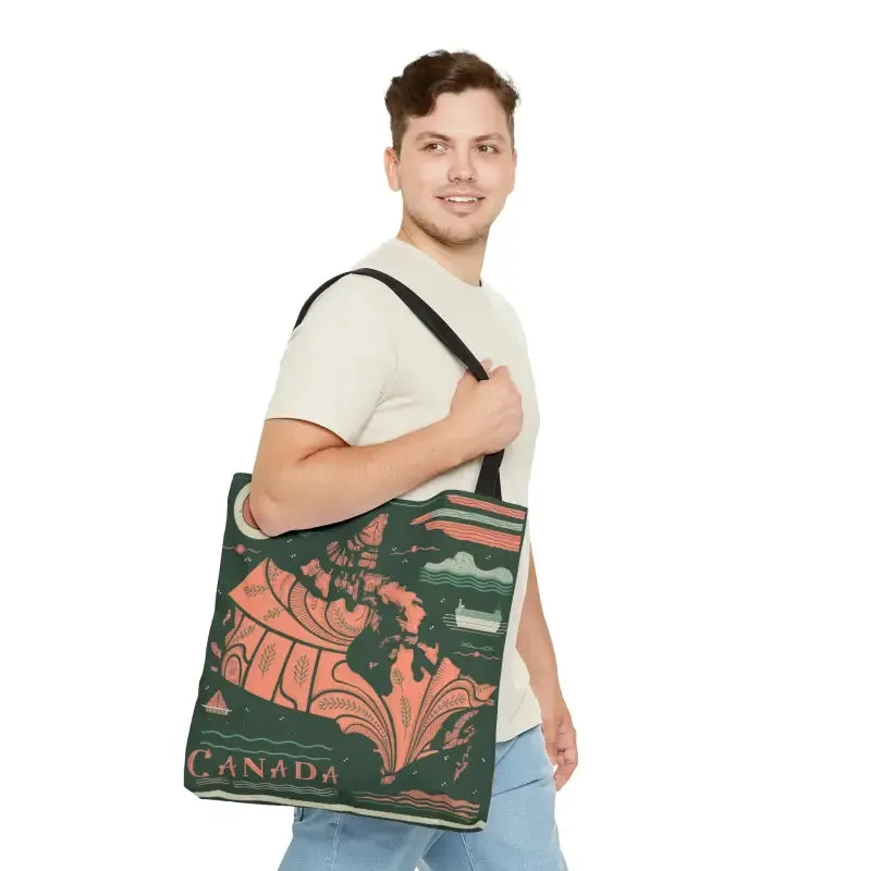 Foxy Tote Bag Map of Canada Chic Companion