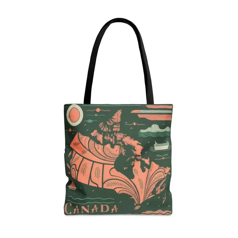 Foxy Tote Bag Map of Canada Chic Companion