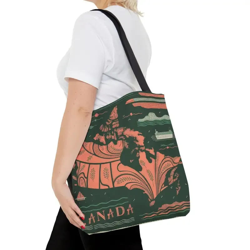 Foxy Tote Bag Map of Canada Chic Companion