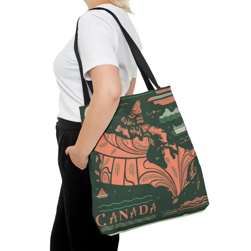Foxy Tote Bag Map of Canada Chic Companion