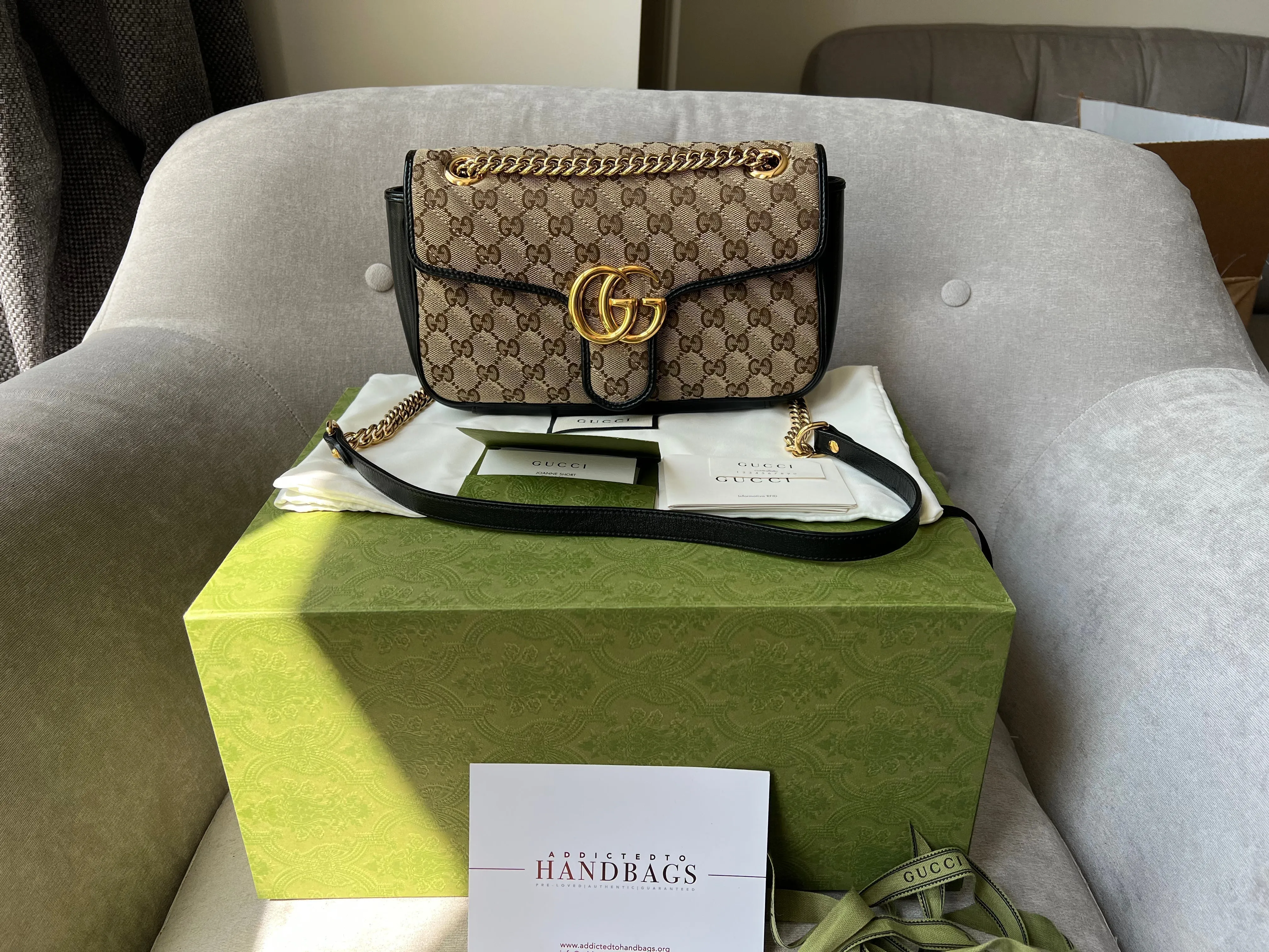 Gucci GG Beige Marmont Small Shoulder Bag (RRP £1,570)