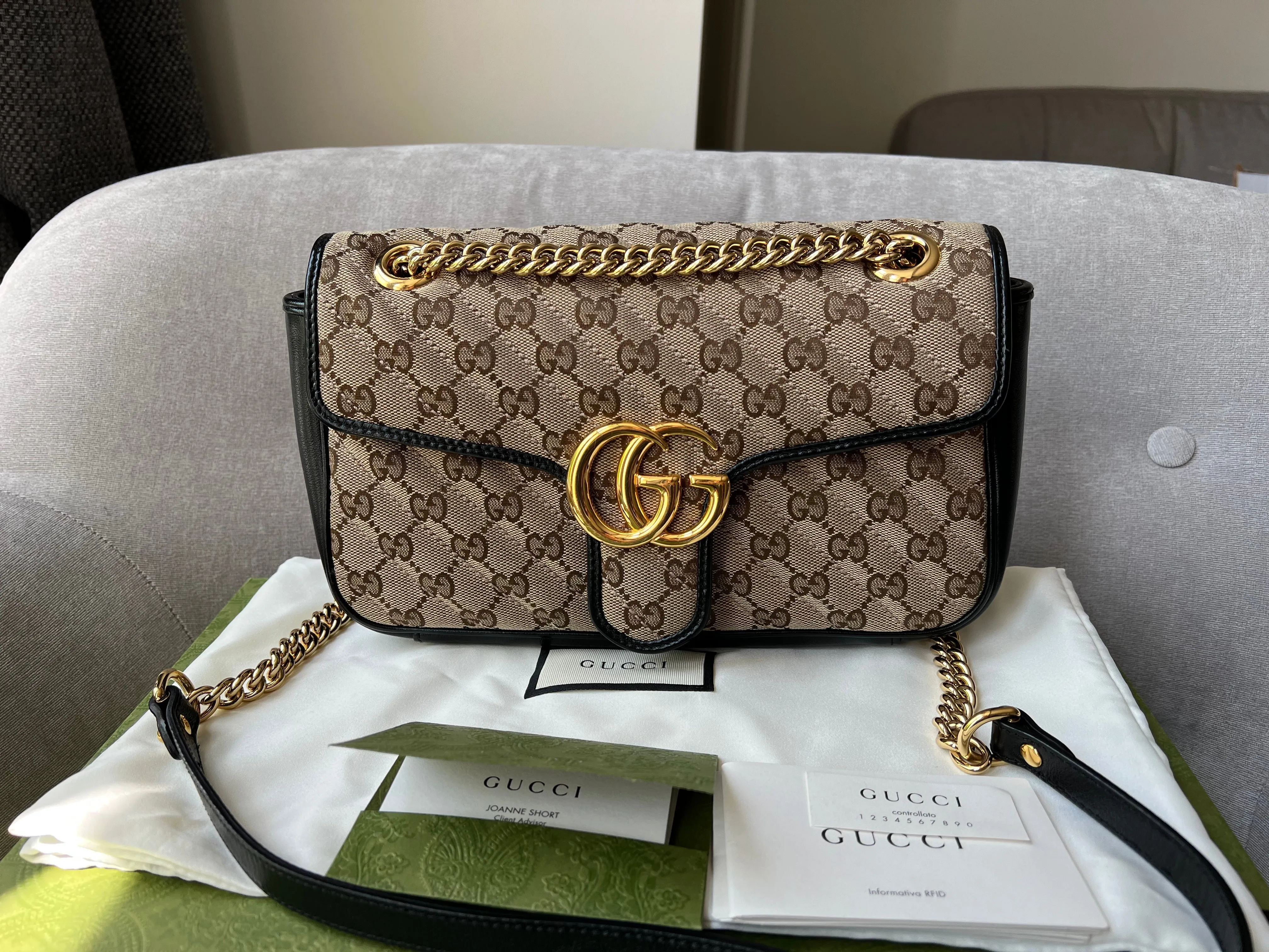 Gucci GG Beige Marmont Small Shoulder Bag (RRP £1,570)